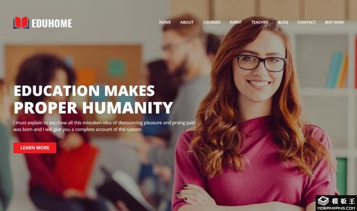 多功能教育课程活动展示网站模板