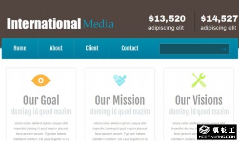 国际广告媒介公司网页模板